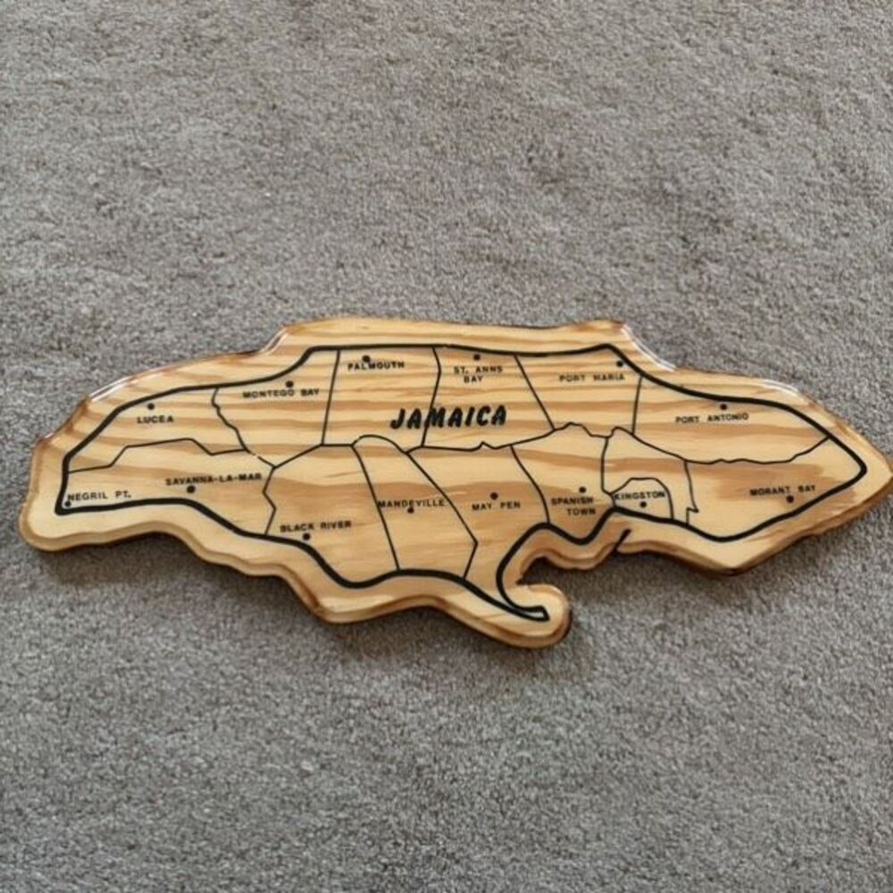 Jamaica Wooden Map Plaque